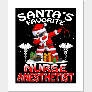 Santas Favorite Nurse Anesthetist Christmas T Shir Posters and Art